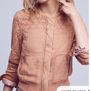 Anthropologie Hei Hei Peach Bomber Jacket Size M